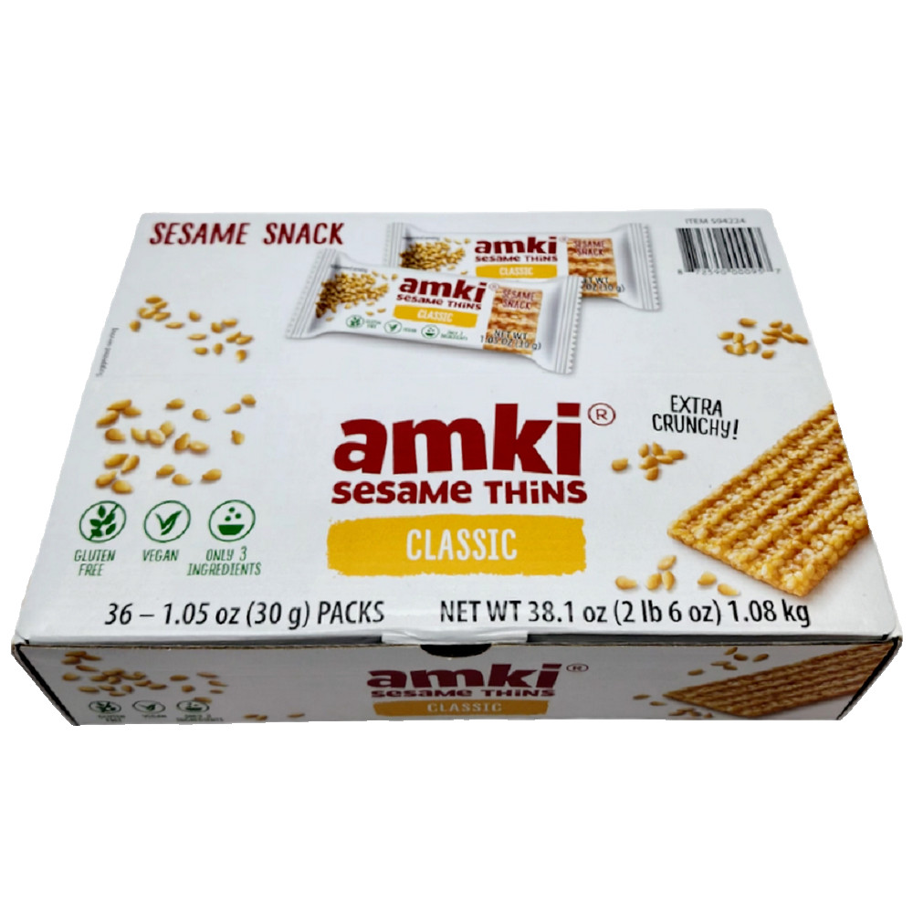 Amki Sesame Thins Classic, 36 x 1.05oz (30g) Packs-Free Shipping-Expiration 2026