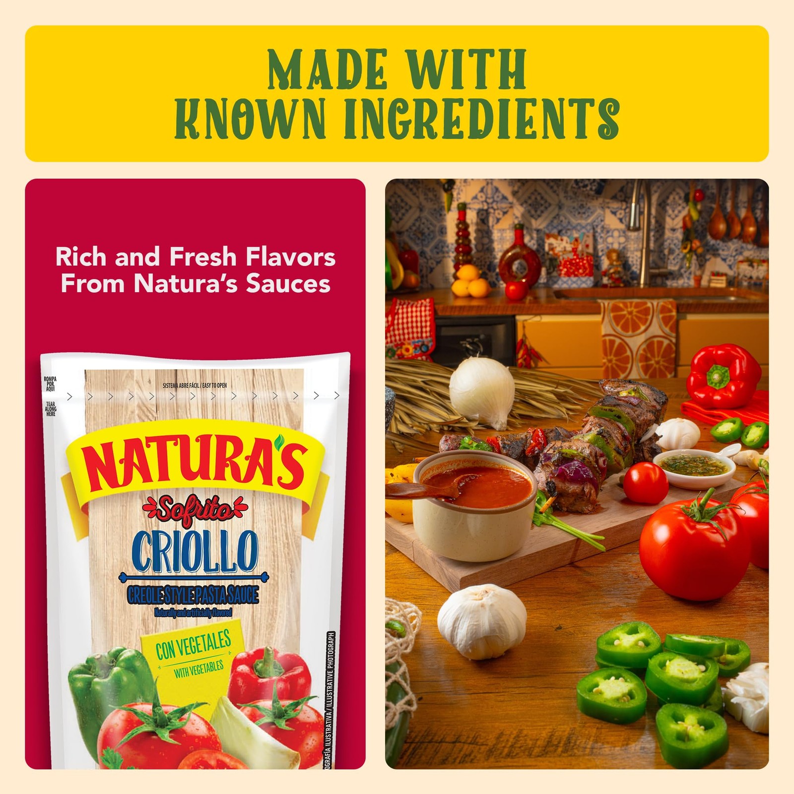 Natura’s Sofrito Criollo Sauce, 7.1oz. Pouch (Pack of 24)