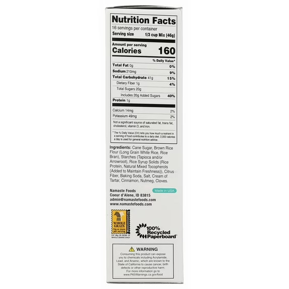 Namaste Foods Gluten-Free Spice Cake Mix – 26 oz