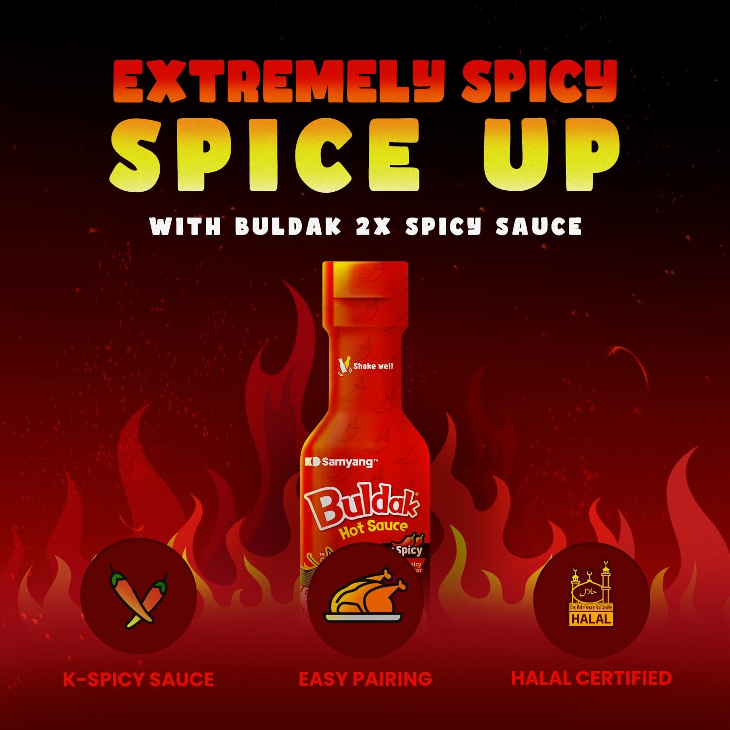 Samyang 2XBuldak Korean Spicy Hot Chicken Flavor Sauce 7oz Pack of 1