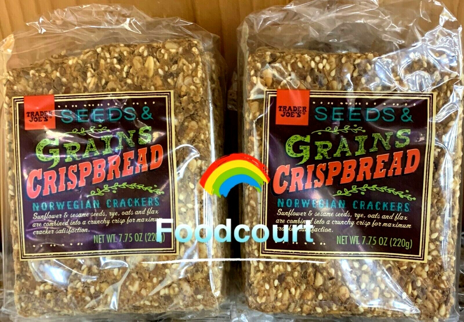2 Packs Trader Joe’s Seeds & Grains Crispbread Norwegian Crackers 7.75 OZ Each