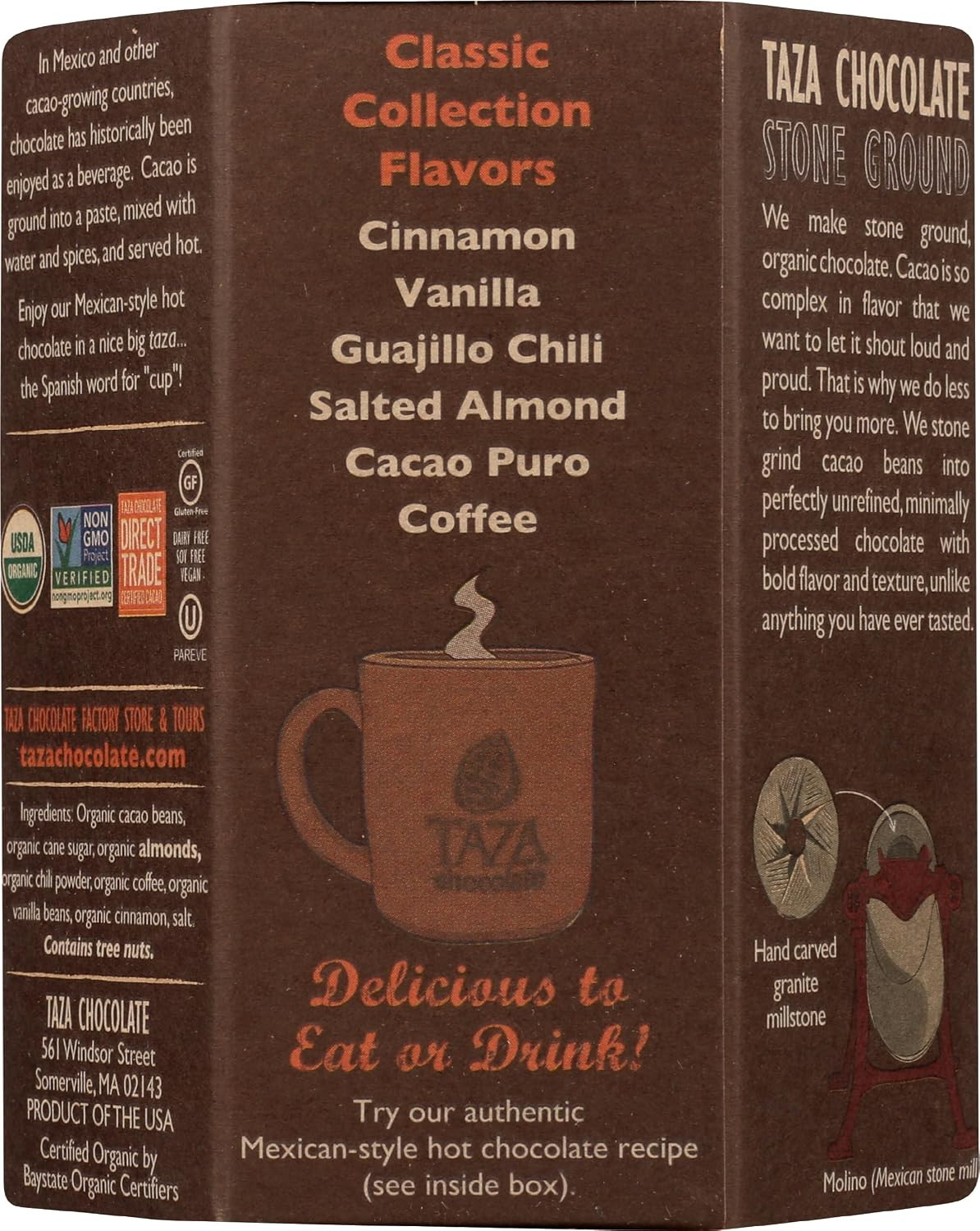 Taza Chocolate Organic Mexicano Disc Stone Ground, Classic Collection Variety Pa