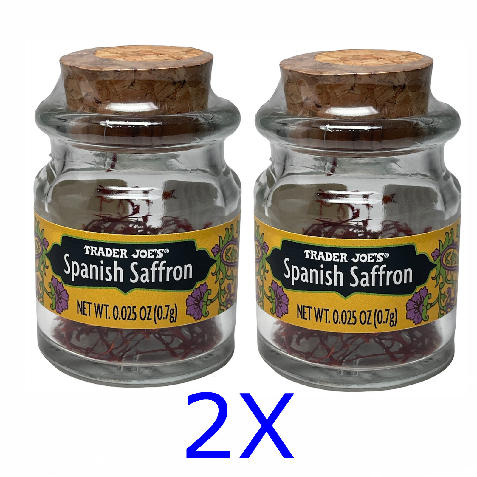 2x Trader Joe’s @ Spanish Selected Saffron Threads @ 2 glasses with each 0.7g