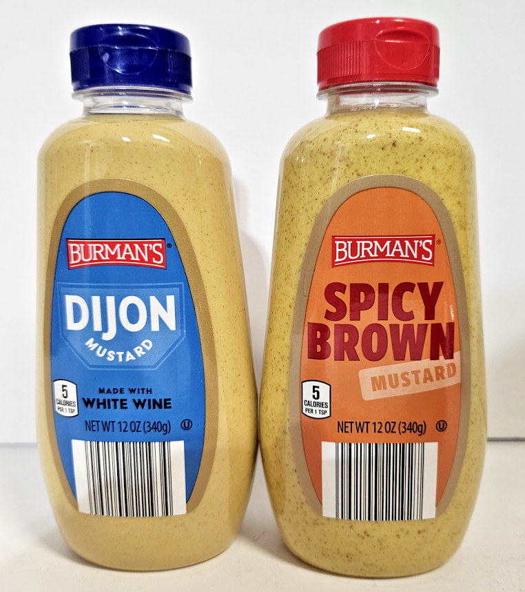 Burman’s Dijon & Spicy Brown Mustard 12oz 340g (2 Bottles)