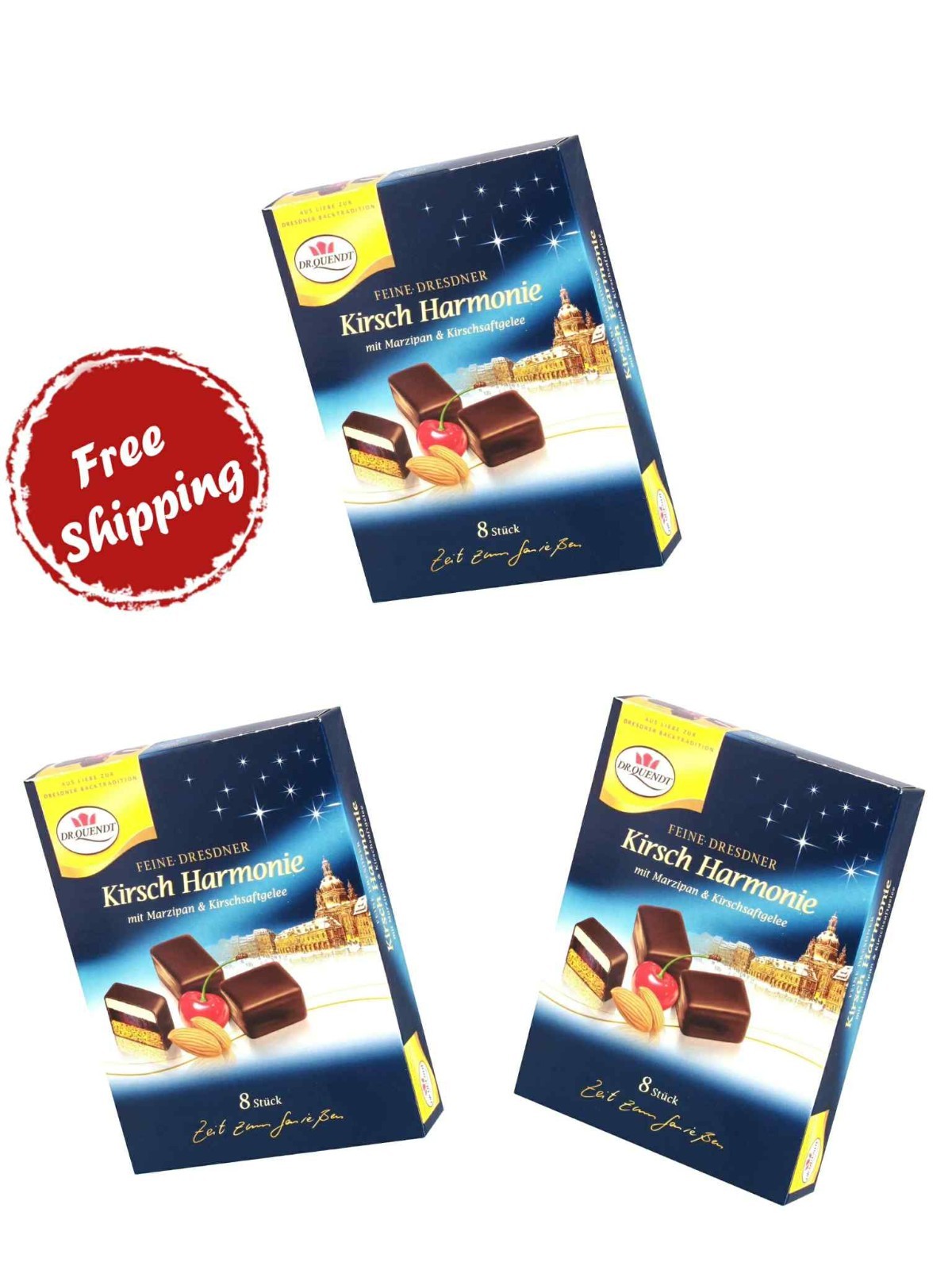Dr.Quendt Kirsch Harmonie Marzipan Dominoes 150g/5.3oz 3box For $30Free Shipping