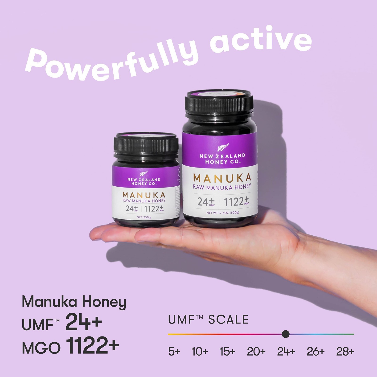 4.4 oz New Zealand Honey Co. Raw Manuka Honey UMF 24+ / MGO 1122+. UMF Certified