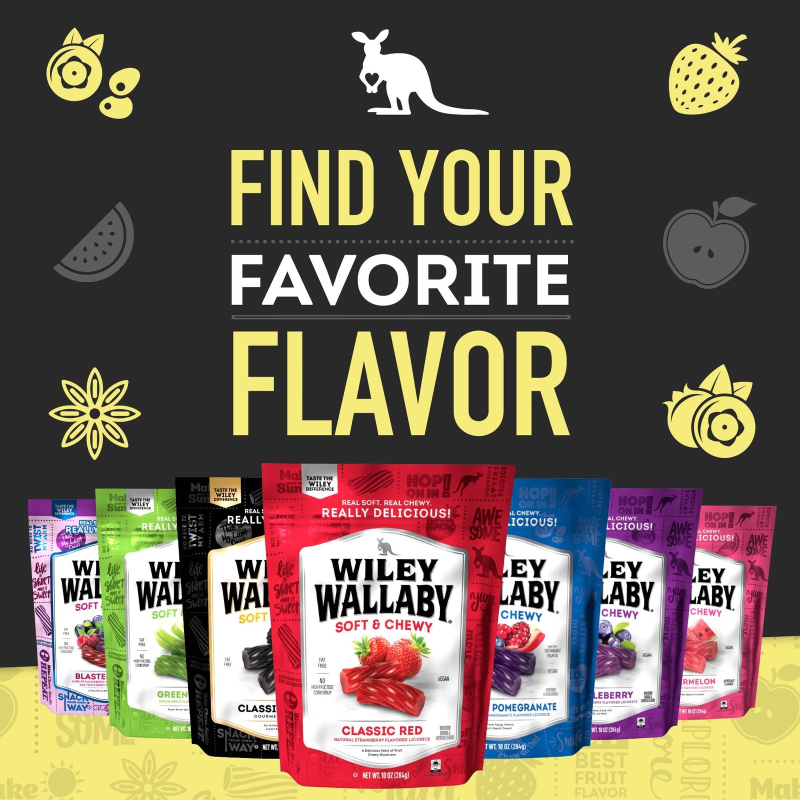 Wiley Wallaby Licorice 24 Ounce Classic Gourmet 24 (Pack of 3), Black