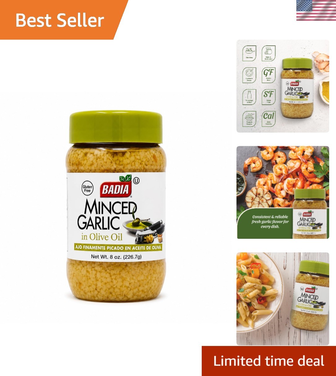 Rich and Aromatic 8 oz Minced Garlic Preserved in Olive Oil for Savory Dishes