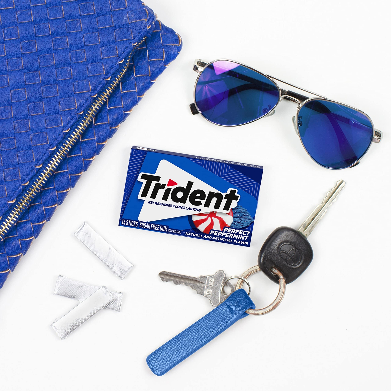 Trident Perfect Peppermint Sugar Free Gum, 12 Packs of 14 Pieces (168 Total