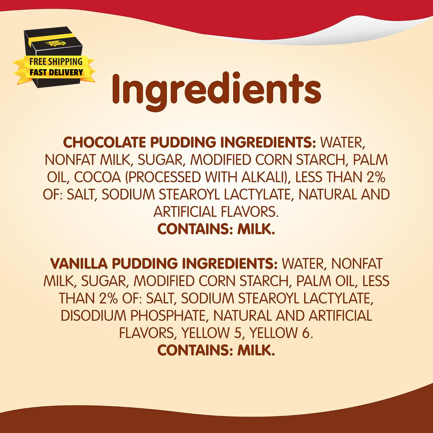 Chocolate and Vanilla Flavored Pudding Cups, 3.25 Oz., 12-Count Family Pack ⭐️⭐️