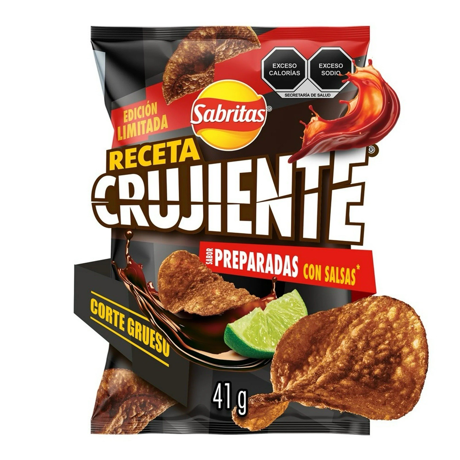 5X SABRITAS 🇲🇽 RECETA CRUJIENTE CON SALSAS (5 Paquetes de 41g c/u)