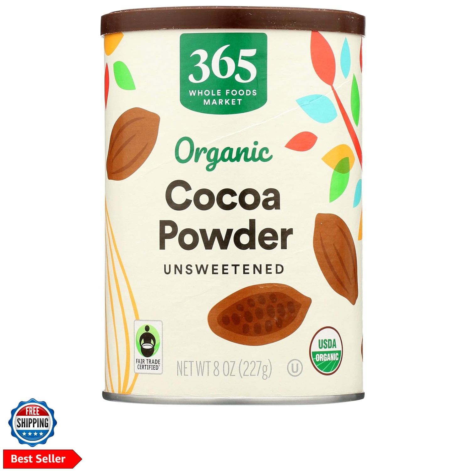 Organic Cocoa Powder, Unsweetened, 8 Ounce