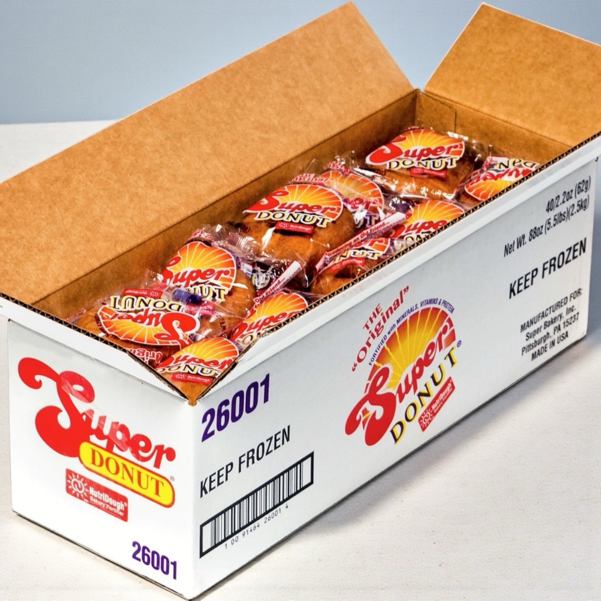 Super Bakery Original SUPER DONUT, 2.25 Ounce 40 Donuts