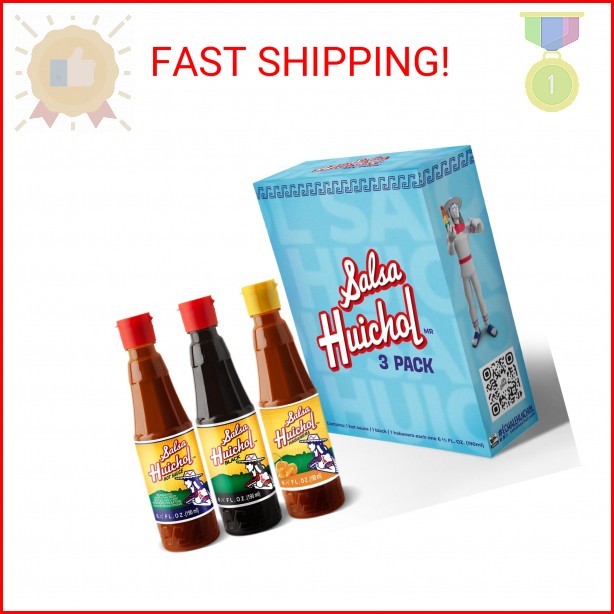 Salsa Huichol Mix 3-Pack – (1 Original, 1 Negra, 1 Habanera) – Authentic Spicy F