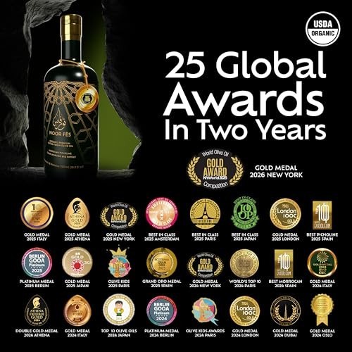 Organic Extra Virgin Olive Oil 17 Oz USDA Cold Pressed Picholine Award Winning