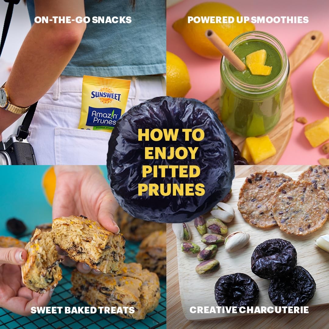 Sunsweet Amazin’ Pitted Prunes – Dried Prunes Pitted Unsweetened – Gluten Fre…