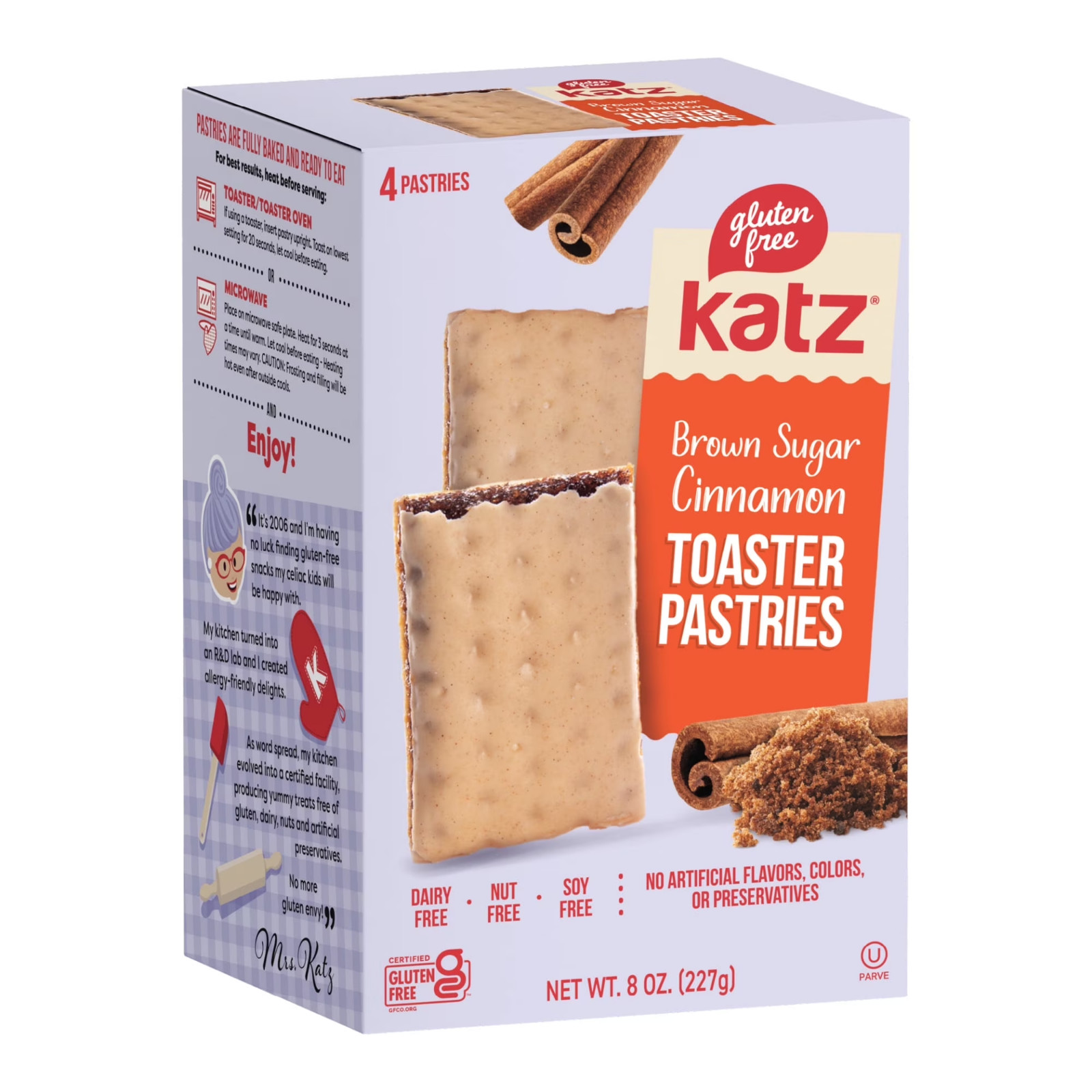Katz Gluten Free Toaster Pastries Cinnamon Toaster Pastries, (1 Pack, 8.0 Ounce)