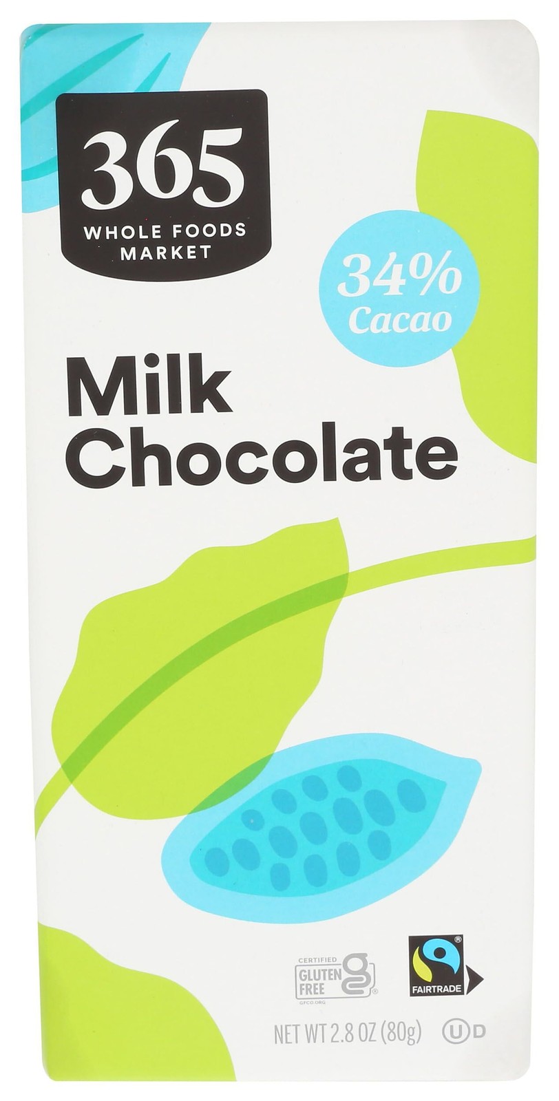 (12 Bars) 365 by Whole Foods Market, Milk Chocolate Bar, 2.8 Ounce