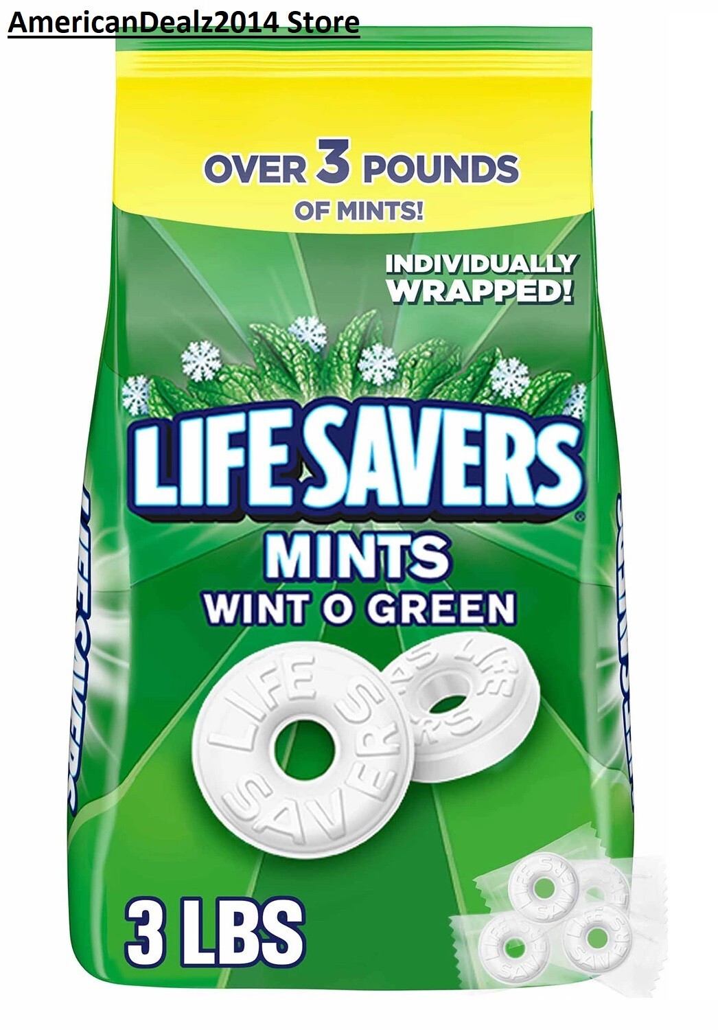 Life Savers Wint-O-Green Breath Mints Bulk Hard Candy, Party Size (53.95 oz.)