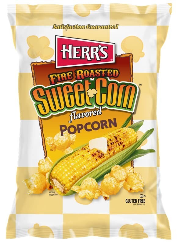 Herr’s FIRE ROASTED Popcorn Sweet Corn Smoky Airy Crunchy 4 Oz. (3 Bags)