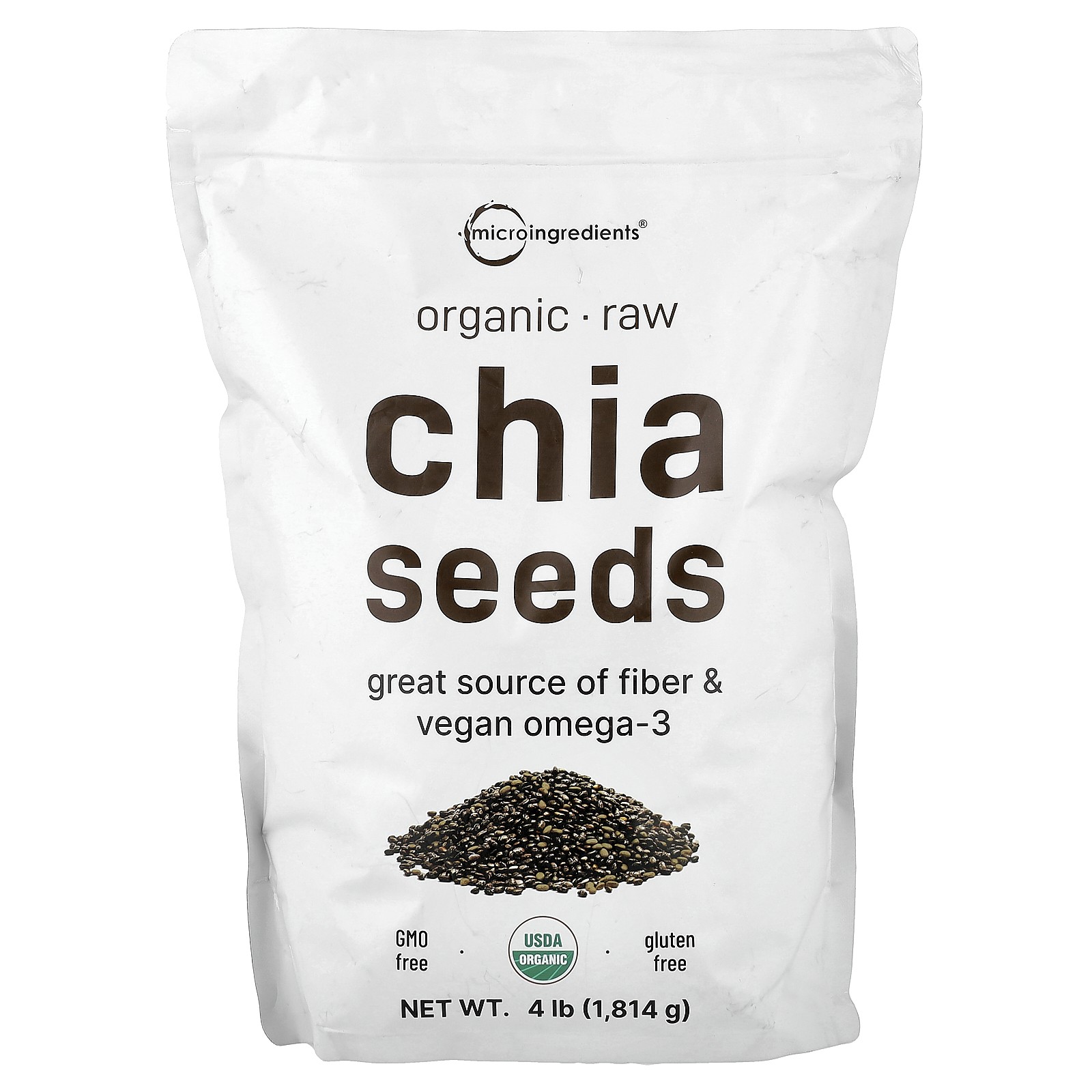 Organic Chia Seeds, Raw, 4 lb (1,814 g)