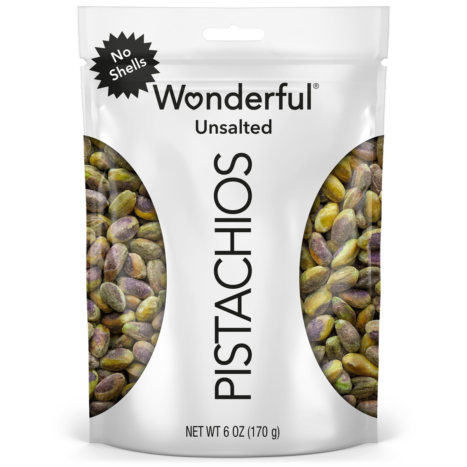 Wonderful Pistachios No Shells, Unsalted Nuts, 6 Ounce 6 (Pack of 1)