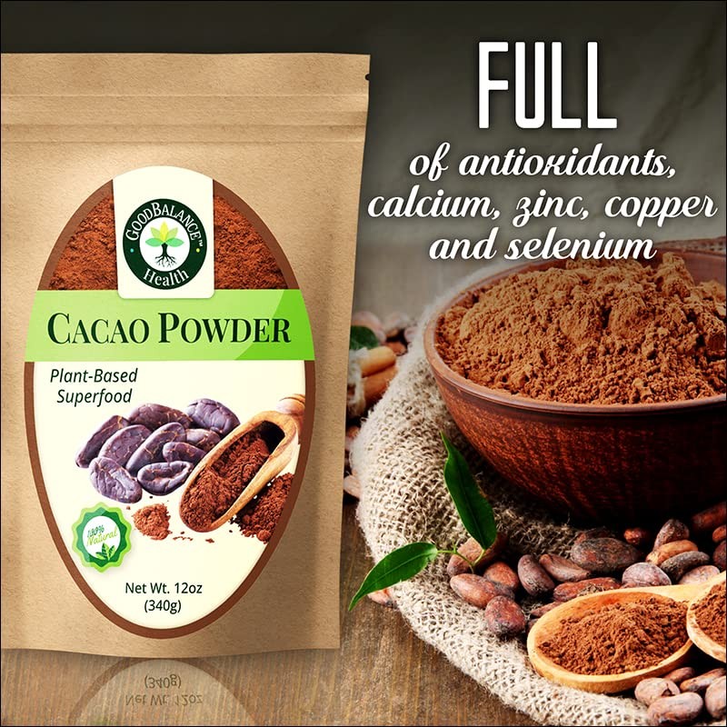 Good Balance Health Organic Cacao Powder | Raw Unsweetened Cacao Powder for