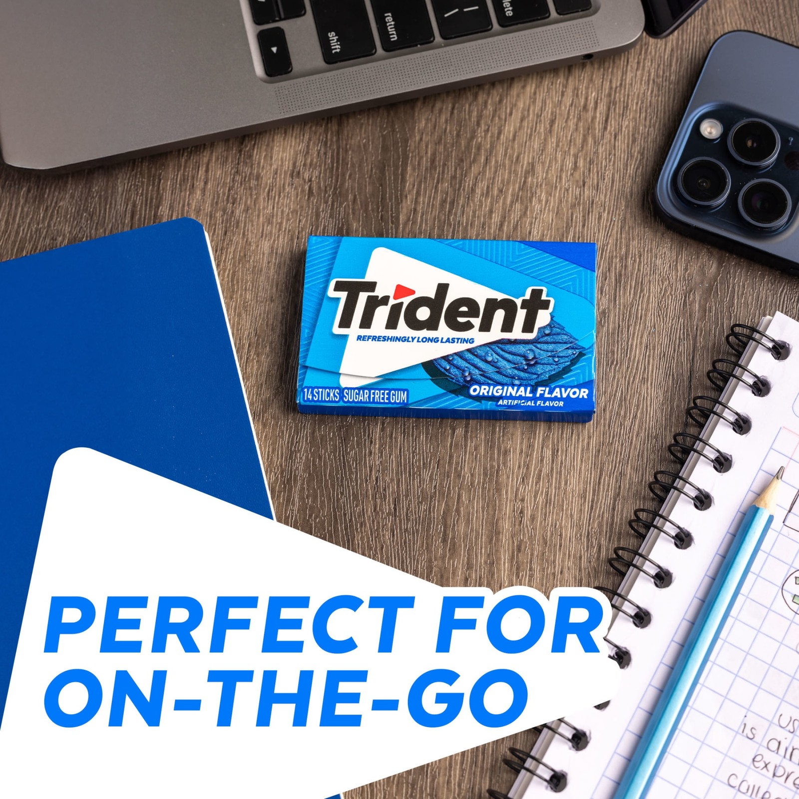 Trident Sugar Free Gum, Original, Value pack, 8 packs of 14 Pieces.