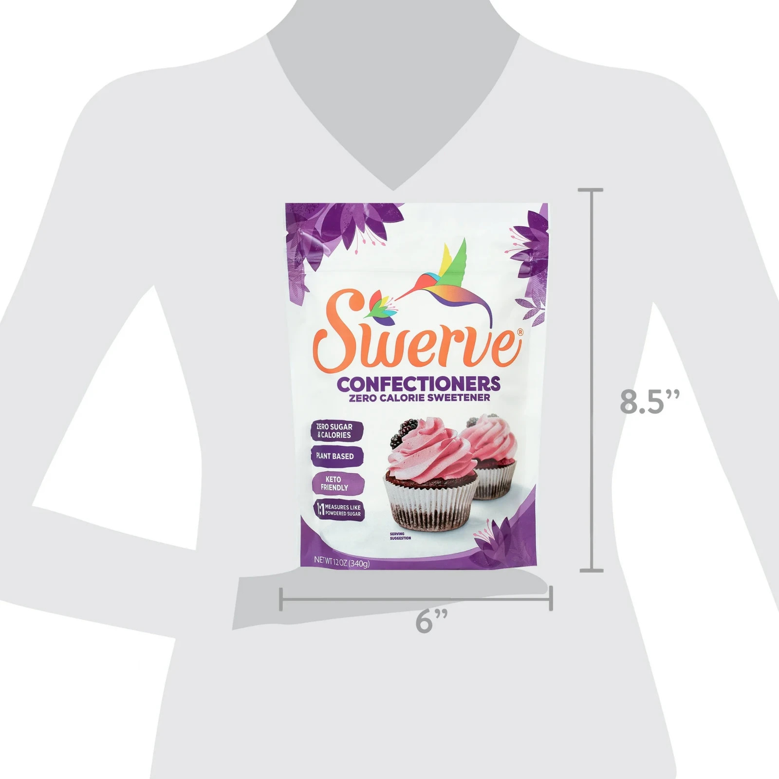 Swerve Sweetener, Confectioner Sugar Replacment, 12 Oz….