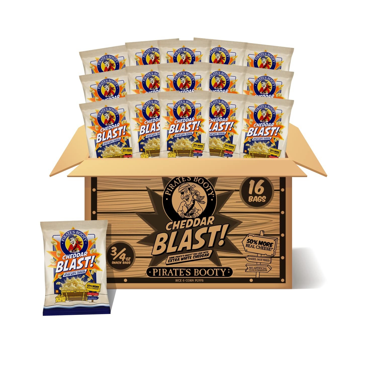 Cheddar Blast Cheese Puffs, Gluten-Free, Kids Snacks, 0.75oz 16ct