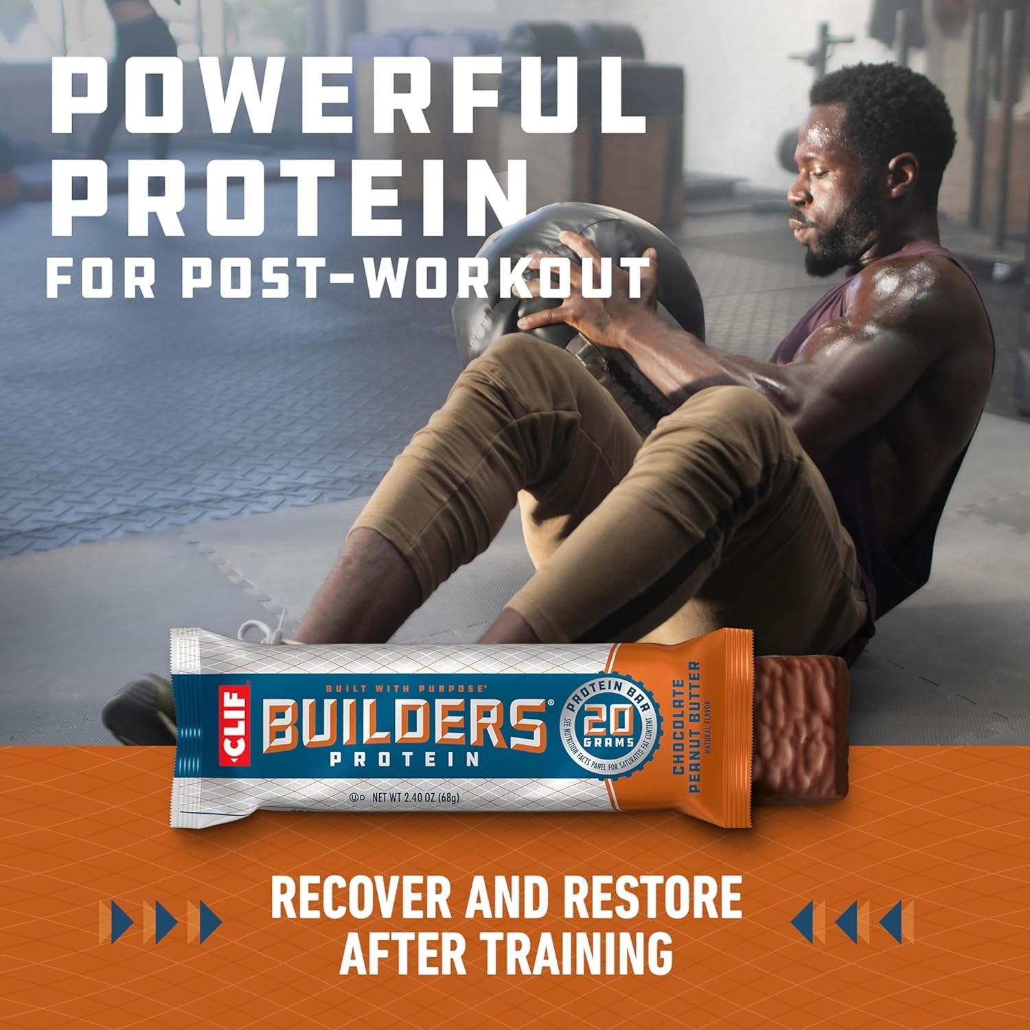 CLIF BUILDERS Protein Bars – Chocolate Peanut Butter Flavor – Plant Based