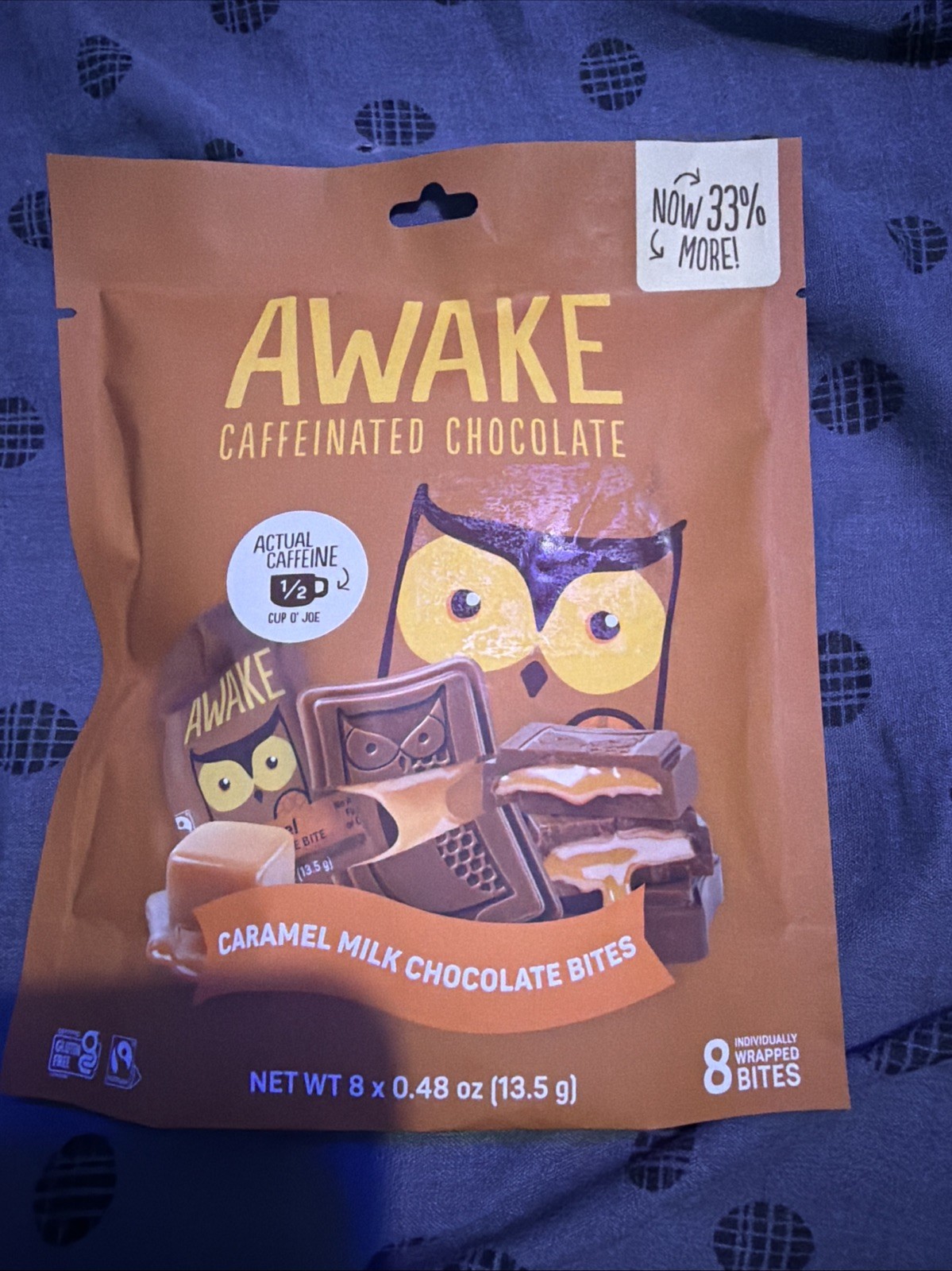 Awake Caffeinated Chocolate Caramel Milk Chocolate Bites 8 Count