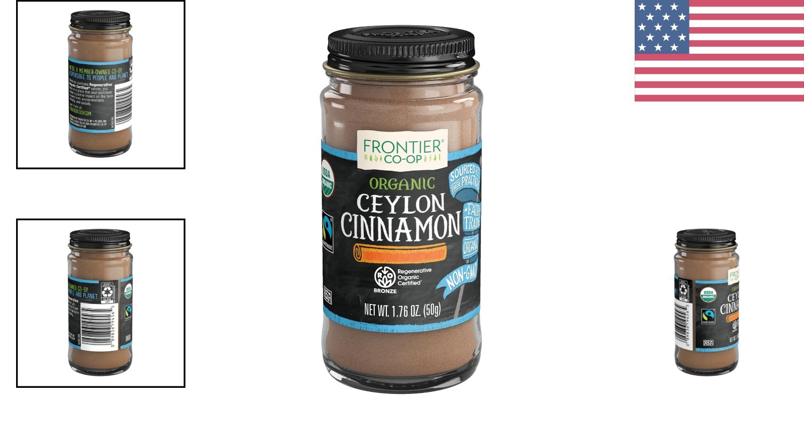 Frontier Ceylon Cinnamon, Organic Spice, 1.76 oz Bottle – Authentic Flavor