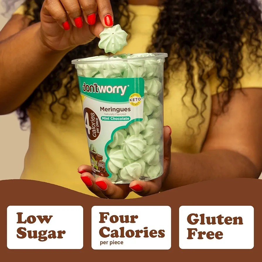 Don’t Worry Meringue Cookies 4 Pack Keto Low Carb Gluten Free Snacks Zero Sugar