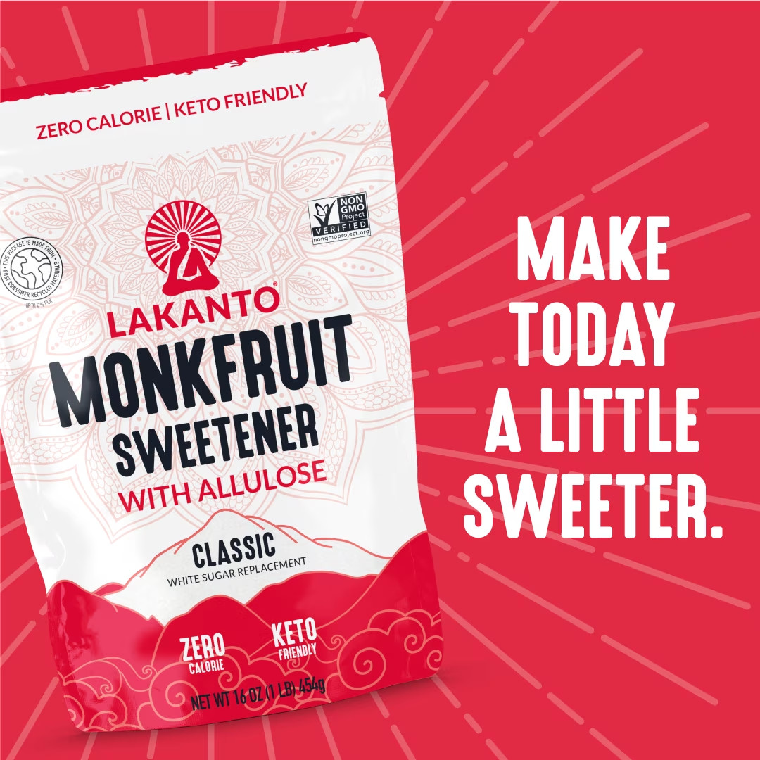 Lakanto Classic Monk Fruit Sweetener with Allulose, 1 lb, 1 Count