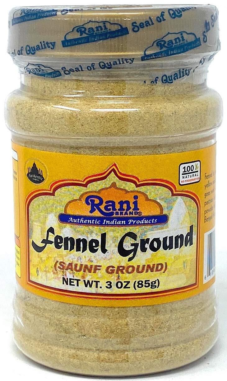 Rani Fennel Ground (Saunf) Powder Spice 3oz (85g) PET Jar