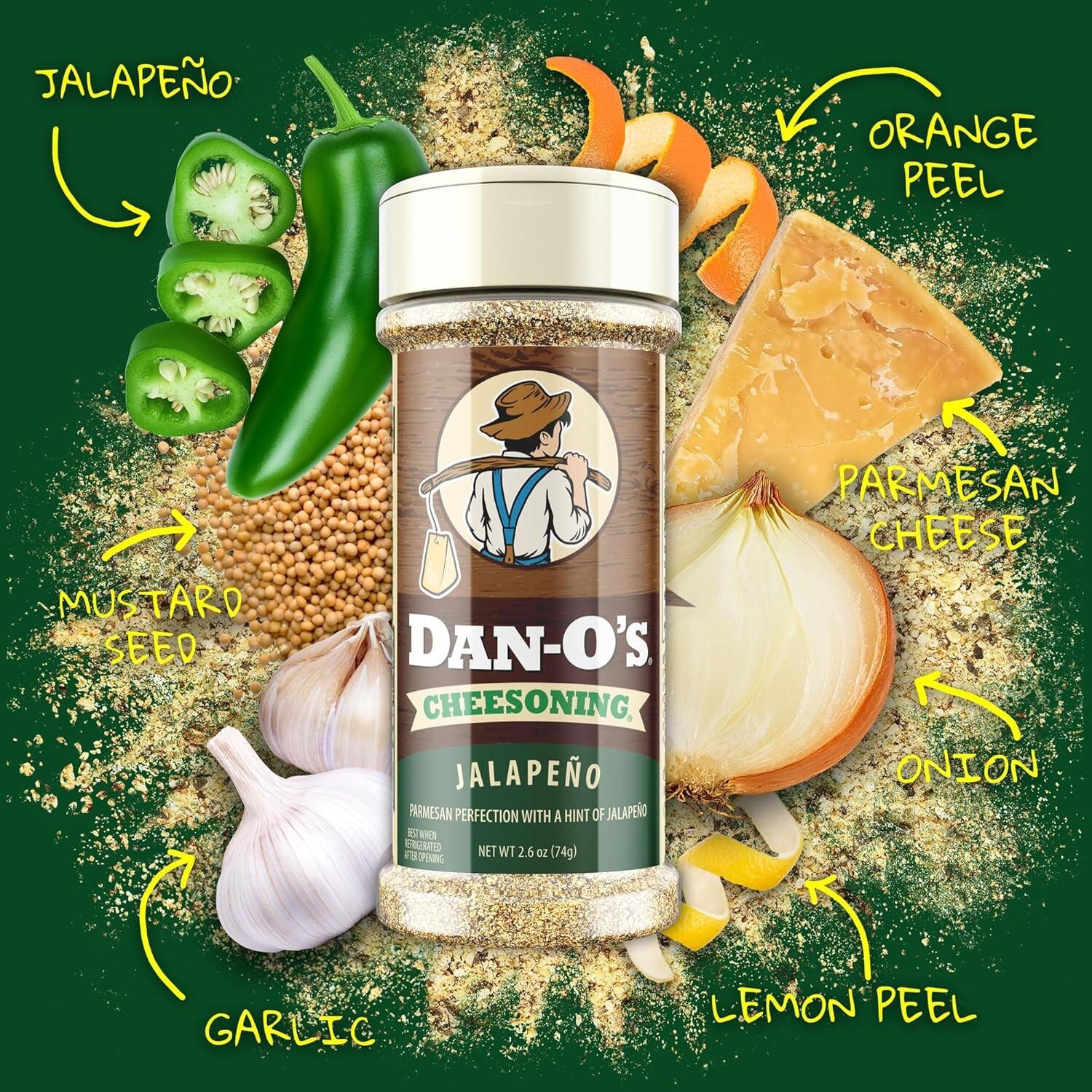 Jalapeño Cheesoning Spice Blend – Flavorful Italian Herbs, 2 Pack 2.6oz Bottles