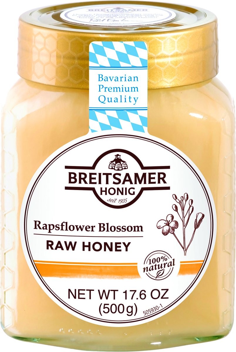 Breitsamer, Creamy Rapsflower Blossom Honey Jar, 17.6 Oz