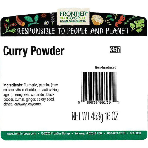 Frontier Curry Powder Traditional Savory Spice Blend 16 oz 11/2026