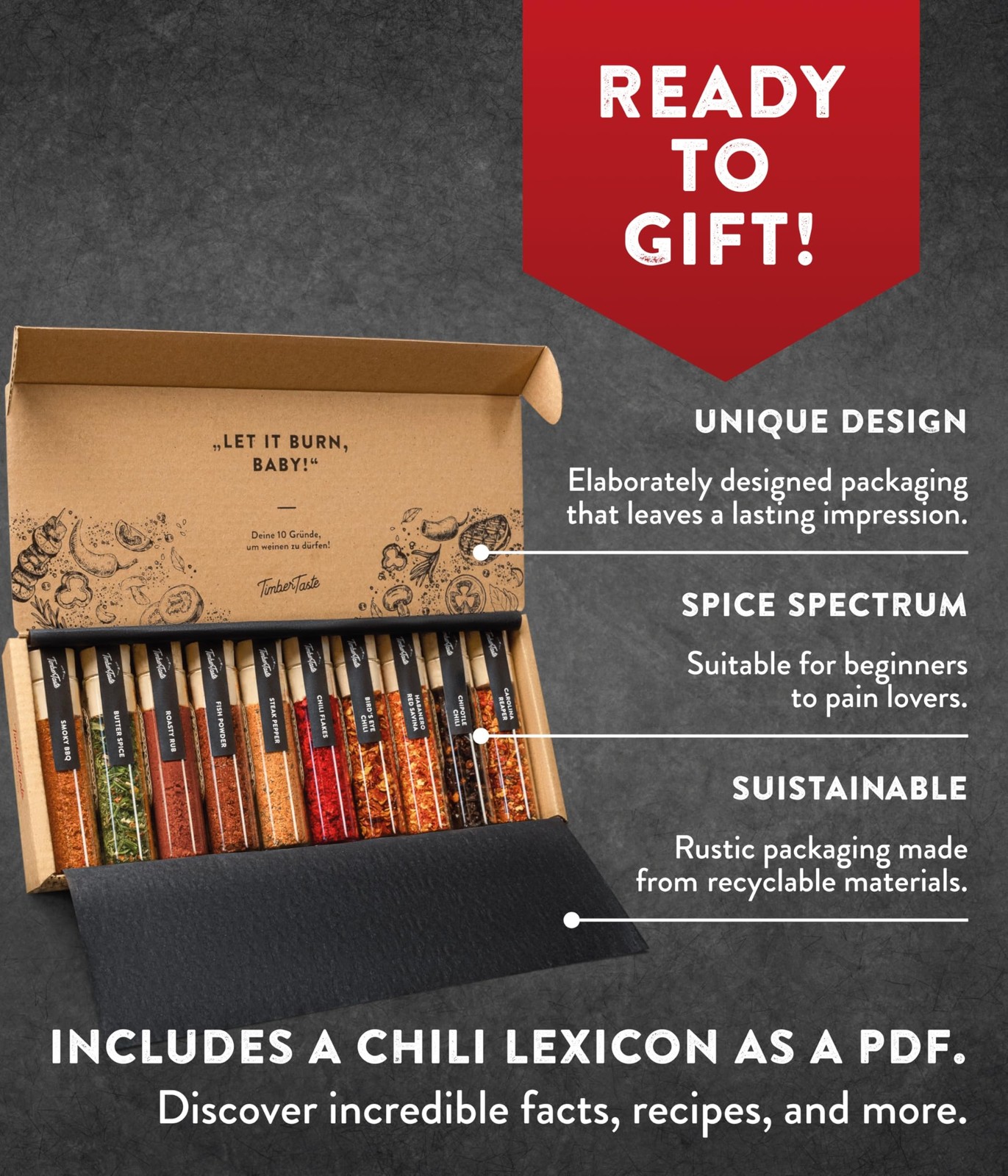 BBQ & Chili Spice Gift Set 10 Gourmet Grilling Spices Hot Rubs BBQ Rub