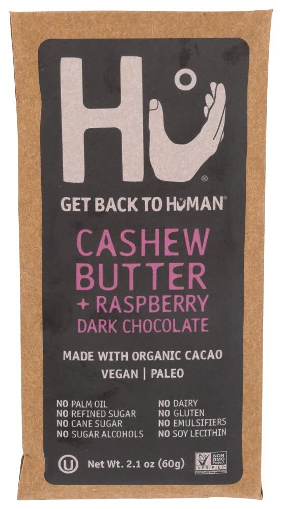Hu Kitchen Organic Dark Chocolate Cashew Butter Raspberry Bar 2.1 Oz