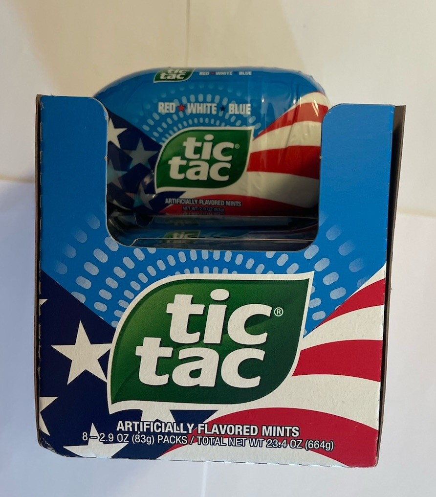 Tic Tac Red White and Blue 250th Anniversary USA Each 2.9oz Lot Of 7 USA FLAG