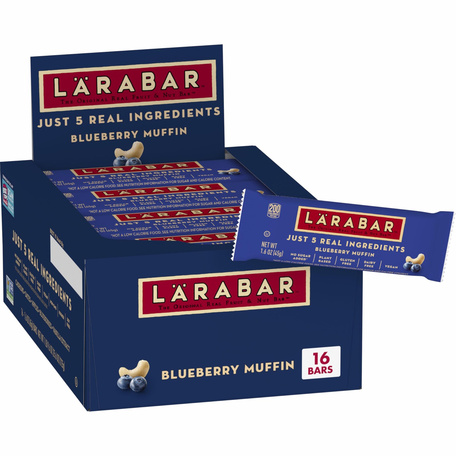 Larabar Blueberry Muffin Fruit and Nut Bars, 16 Count (Pack of 1),