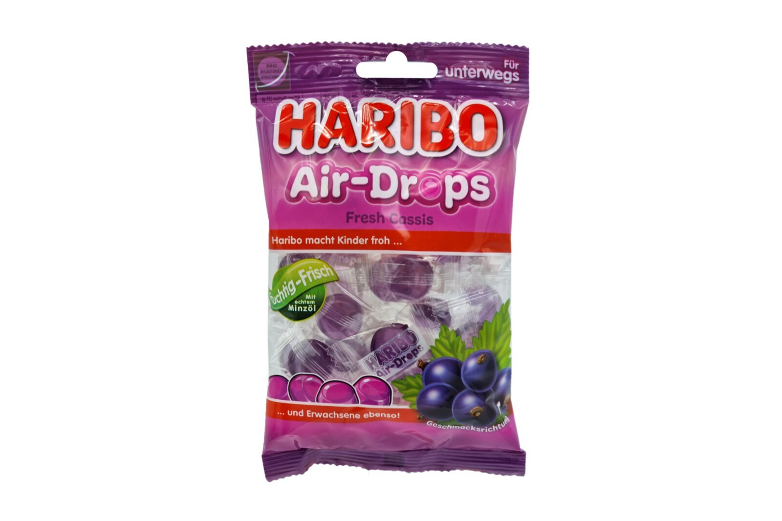 8x bags Haribo Air-Drops Fresh Cassis (Bronchiol) candy 🍬 TRACKED SHIPPING ✈
