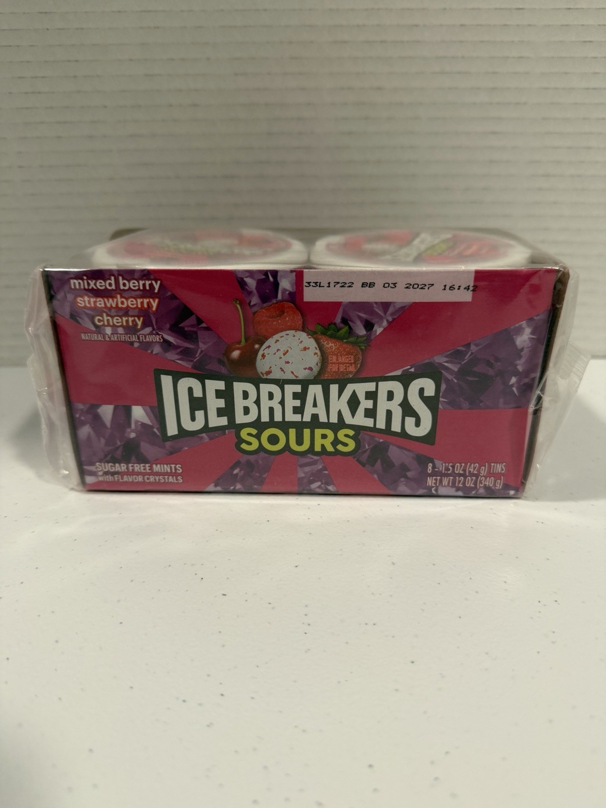 Ice Breakers Sugar Free Mints, Sour Assorted 1.5 Ounce (Pack of 8)