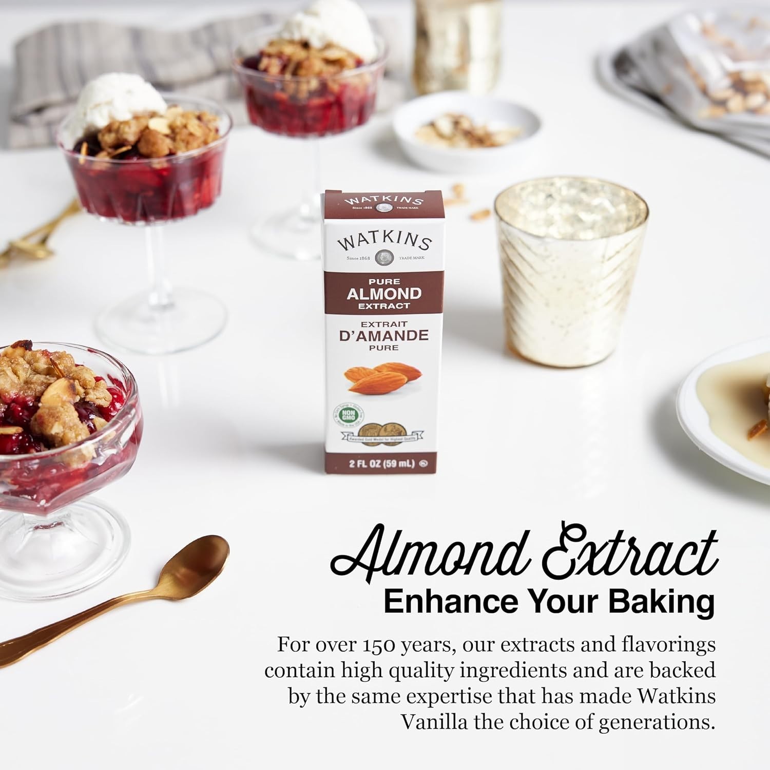 Natural Almond Extract 2 Fl Oz Perfect for Flavoring Drinks and Desserts