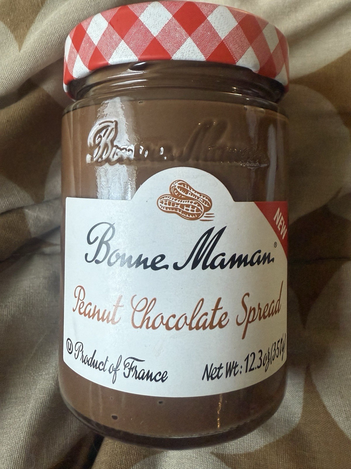 CHOCOLATE Peanut Butter SPREAD 12.3 oz JAR from FRANCE ~ GLUTEN & Palm Oil FREE