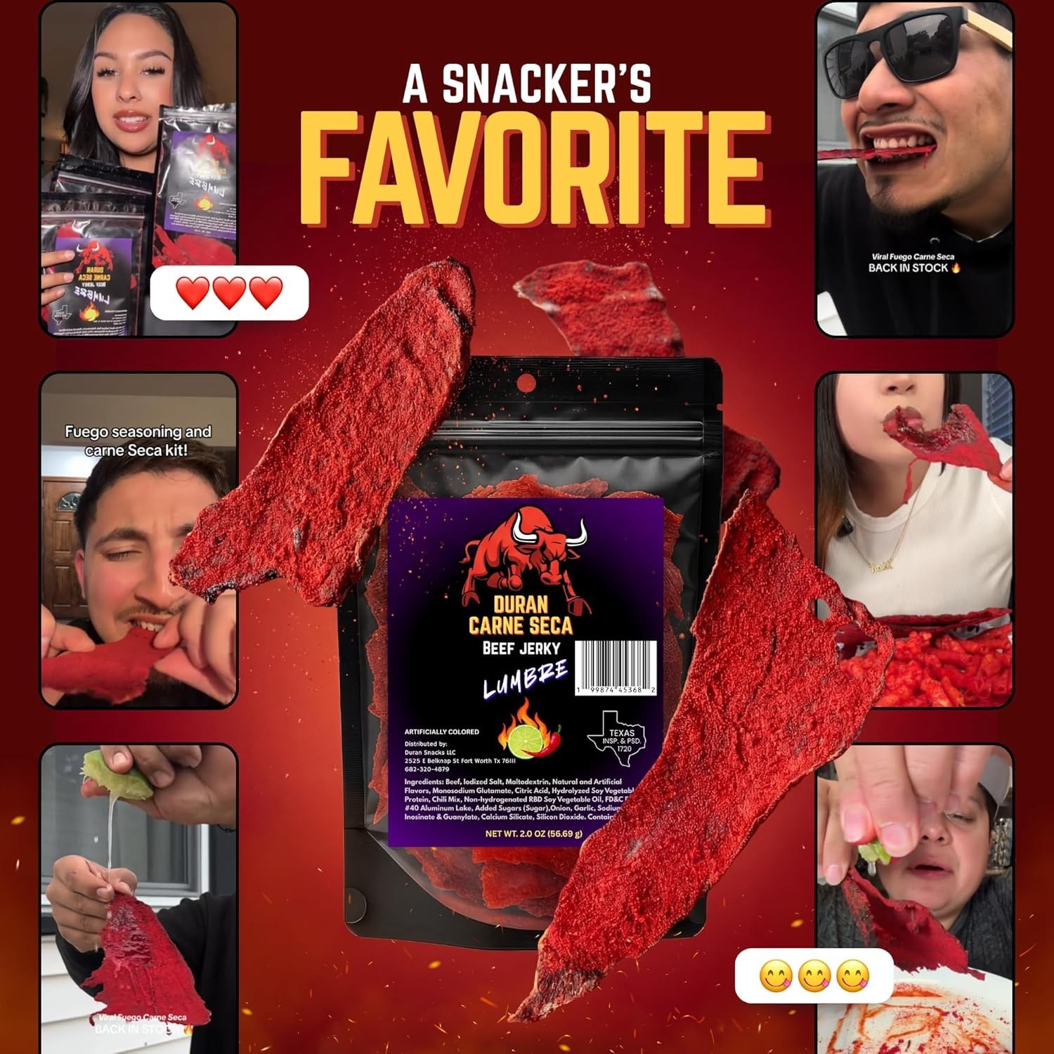 Spicy Fuego Beef Jerky, Authentic Mexican Flavor