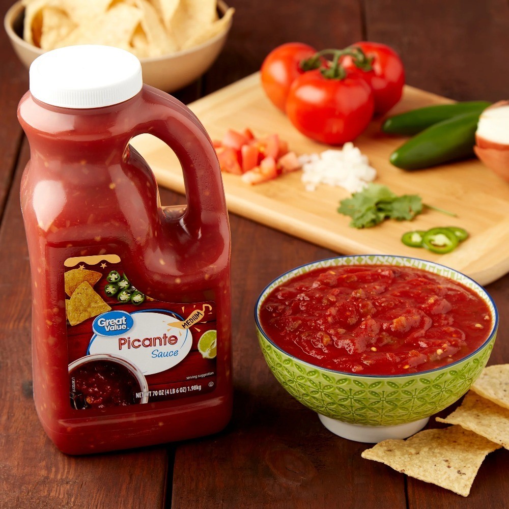 Medium Spicy Picante Sauce Hot Flavor Mexican Style Salsa Dip 70 oz Large Size