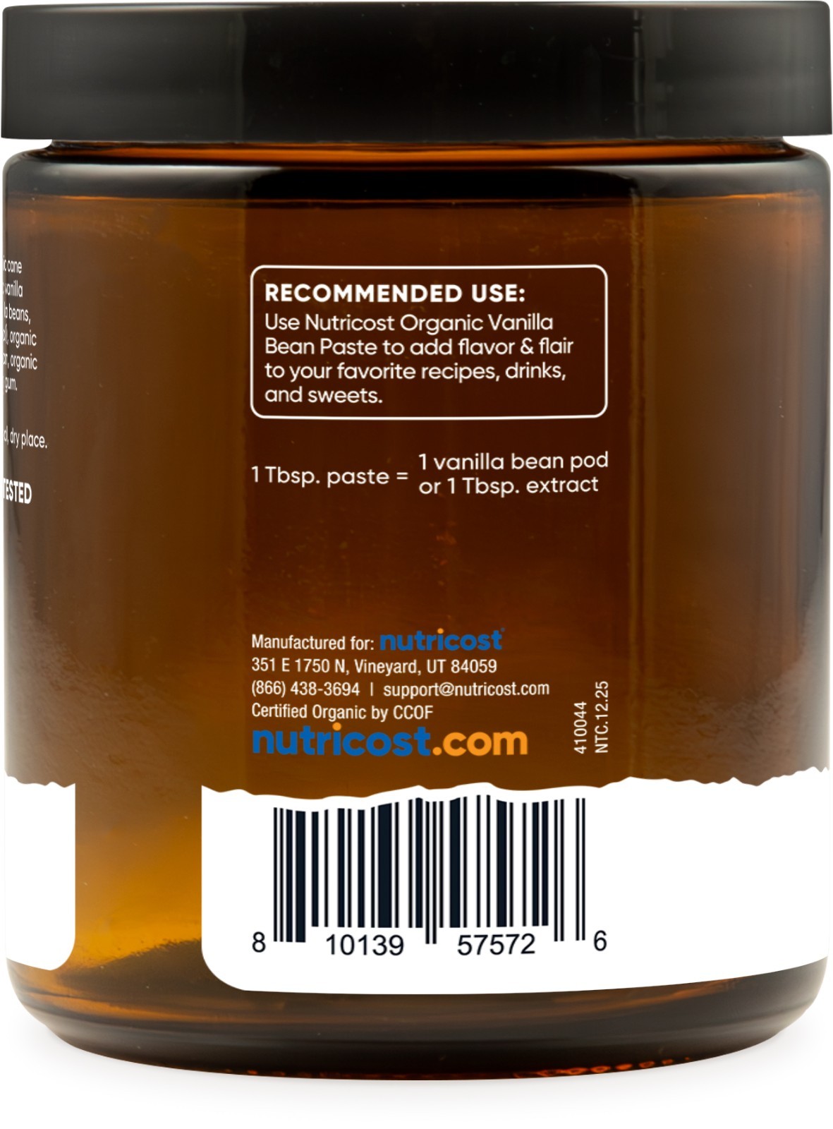 Nutricost Organic Madagascar Vanilla Bean Paste (8 oz) – For Baking and Cooking